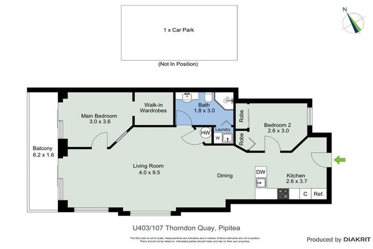 Photo of property in Stadium Garden Flats, 403/107 Thorndon Quay, Pipitea, Wellington, 6011