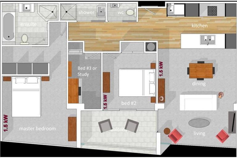 Photo of property in Chews Lane Apartments, 15f/9 Chews Lane, Wellington Central, Wellington, 6011