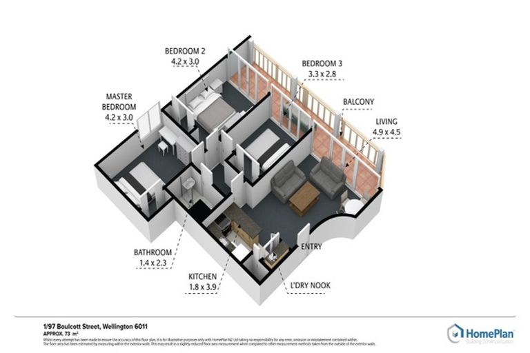 Photo of property in 1/97 Boulcott Street, Wellington Central, Wellington, 6011