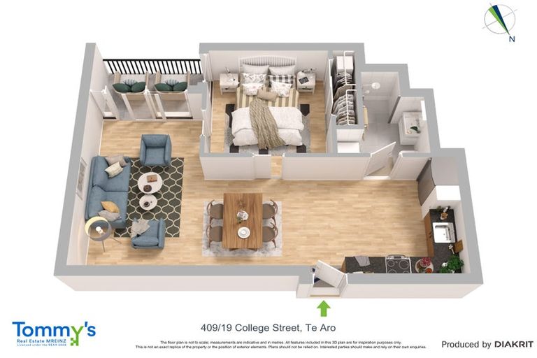 Photo of property in Trinity Apartments, 409/19 College Street, Te Aro, Wellington, 6011