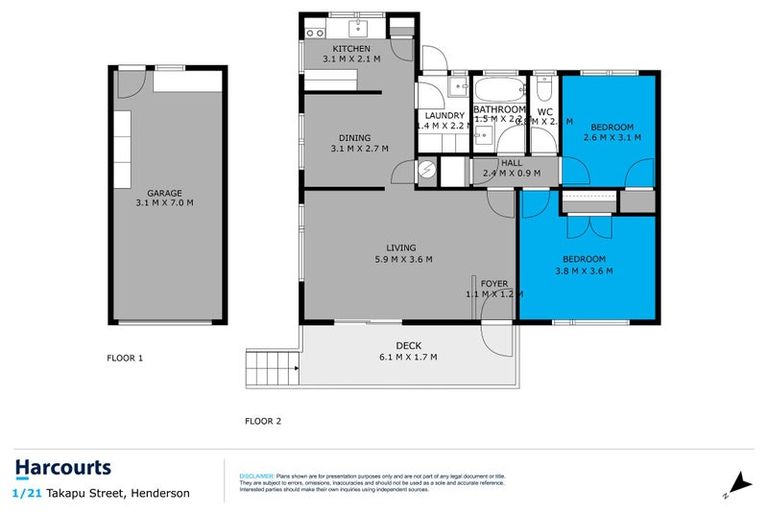 Photo of property in 1/21 Takapu Street, Henderson, Auckland, 0612