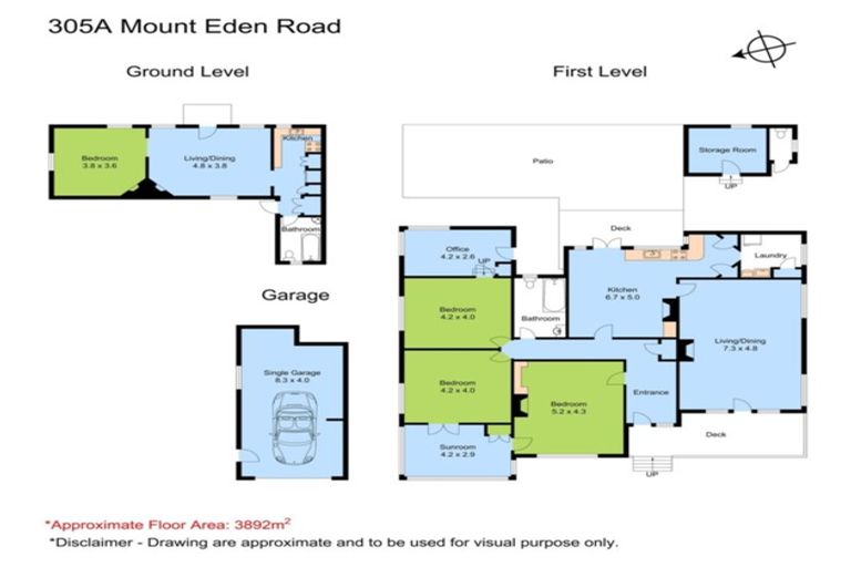 Property details for 305a Mount Eden Road, Mount Eden, Auckland, 1024