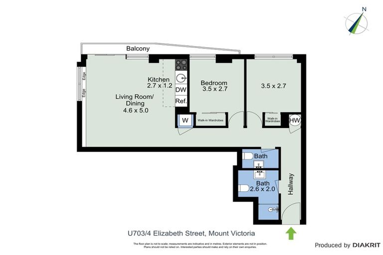 Photo of property in Alpha Apartments, 703/4 Elizabeth Street, Mount Victoria, Wellington, 6011