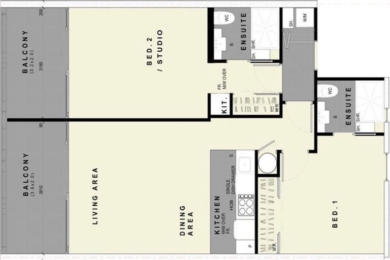 Photo of property in Leicester Executive Apartments, 201/282 Madras Street, Christchurch Central, Christchurch, 8011