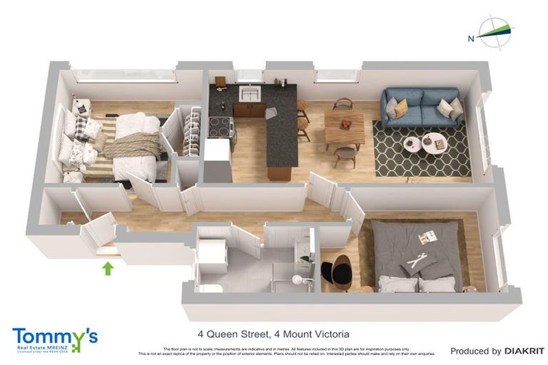 Photo of property in Victoria Court, 4/4 Queen Street, Mount Victoria, Wellington, 6011