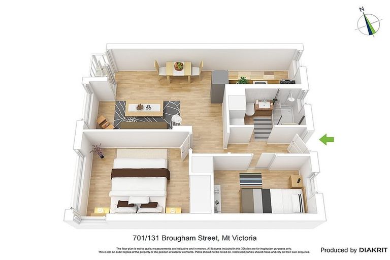 Photo of property in Melksham Towers, 701/131 Brougham Street, Mount Victoria, Wellington, 6011