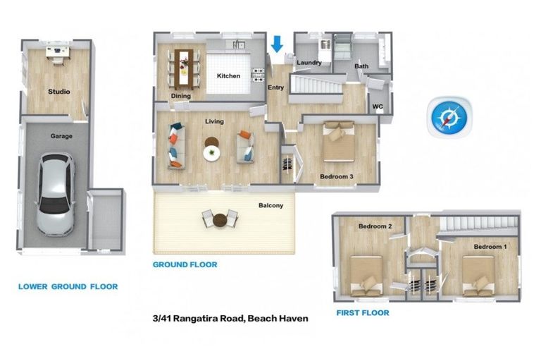 Photo of property in 3/41 Rangatira Road, Beach Haven, Auckland, 0626