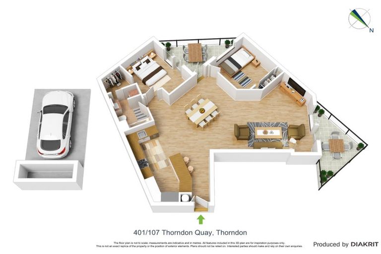 Photo of property in Stadium Garden Flats, 401/107 Thorndon Quay, Pipitea, Wellington, 6011