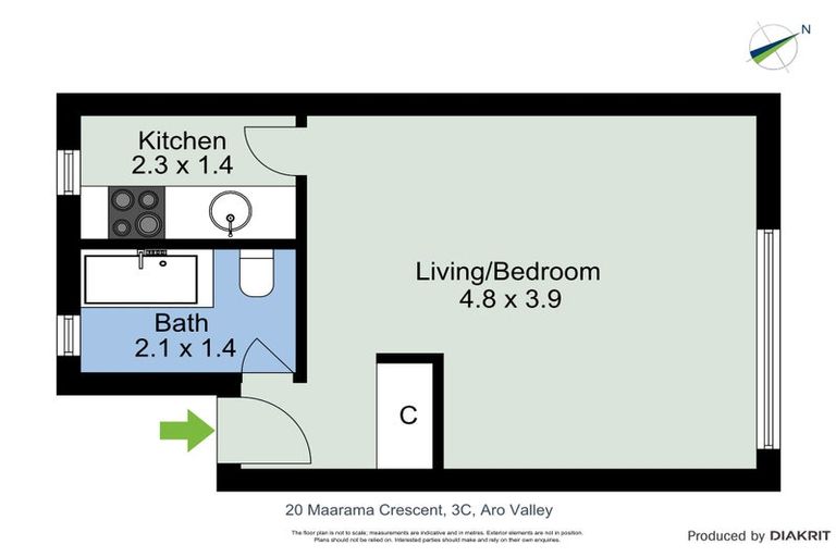 Photo of property in Fairmont Flats, 3c/20 Maarama Crescent, Aro Valley, Wellington, 6021