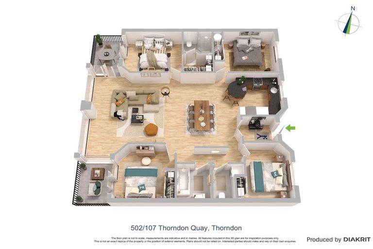 Photo of property in Stadium Garden Flats, 502/107 Thorndon Quay, Pipitea, Wellington, 6011