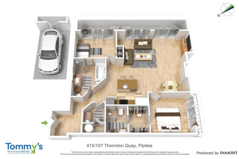 Photo of property in Stadium Garden Flats, 415/107 Thorndon Quay, Pipitea, Wellington, 6011