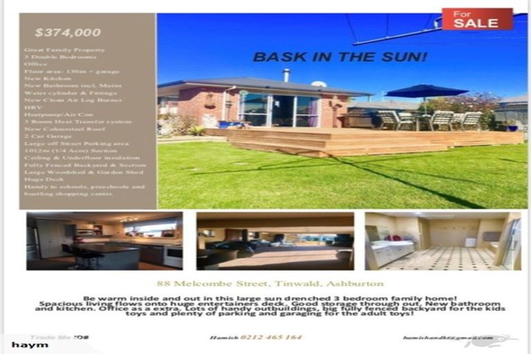 Photo of property in 88 Melcombe Street, Tinwald, Ashburton, 7700