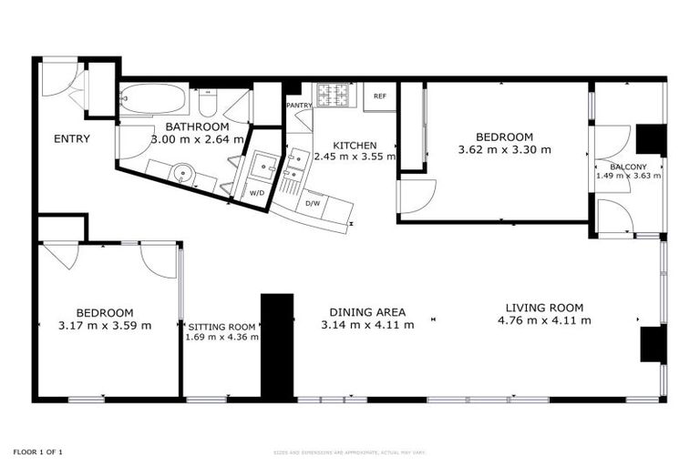 Photo of property in Kate Sheppard Apartments, 3j/42 Molesworth Street, Thorndon, Wellington, 6011