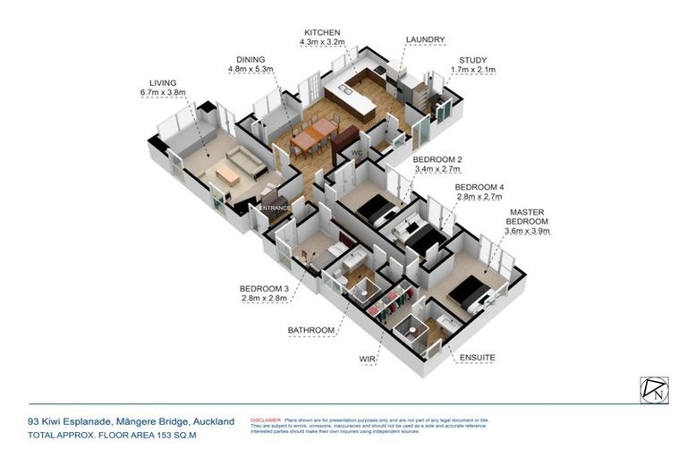 Photo of property in 93 Kiwi Esplanade, Mangere Bridge, Auckland, 2022