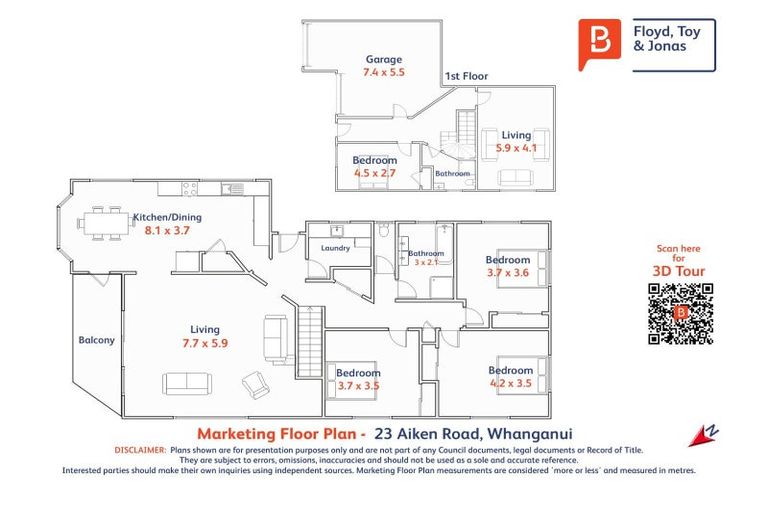 Photo of property in 23 Aiken Road, Saint Johns Hill, Whanganui, 4501