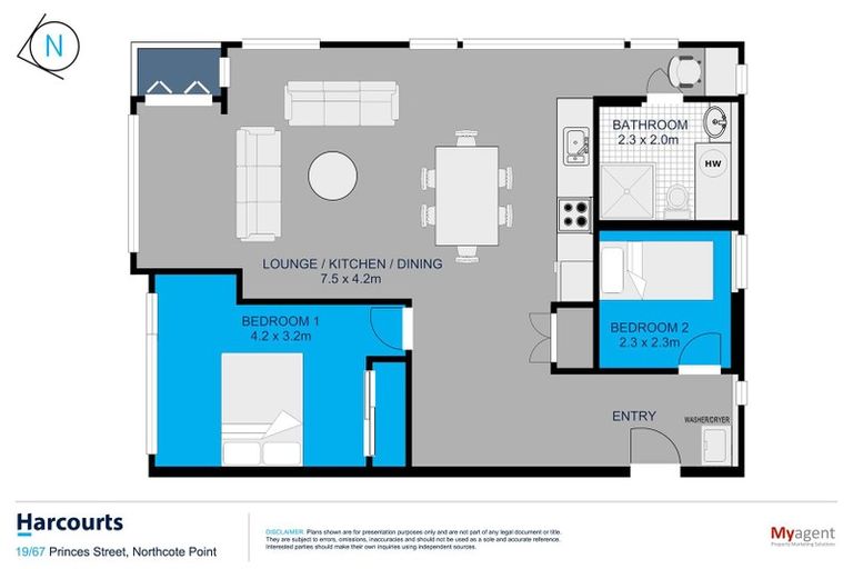 Photo of property in 3/73 Princes Street, Northcote Point, Auckland, 0627