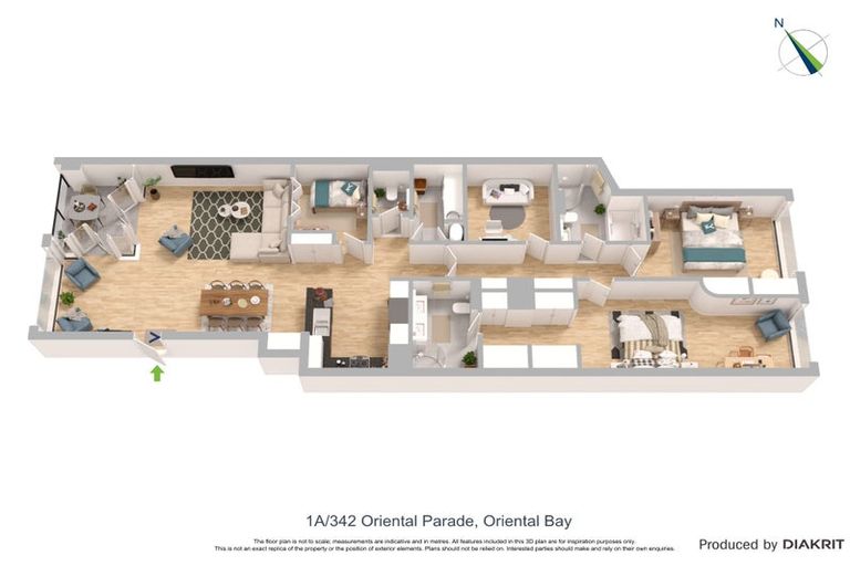 Photo of property in Waterline Apartments, 1a/342 Oriental Parade, Oriental Bay, Wellington, 6011