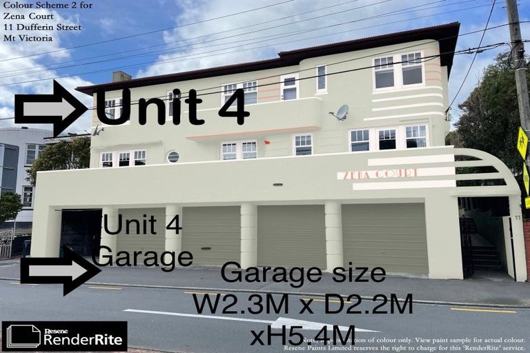 Photo of property in Zena Court, 4/11 Dufferin Street, Mount Victoria, Wellington, 6021