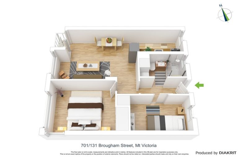 Photo of property in Melksham Towers, 701/131 Brougham Street, Mount Victoria, Wellington, 6011