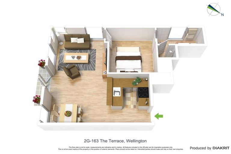 Photo of property in Terrace Heights Apartments, 2g/163 The Terrace, Wellington Central, Wellington, 6011