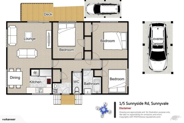 Photo of property in 1/5 Sunnyside Road, Sunnyvale, Auckland, 0612