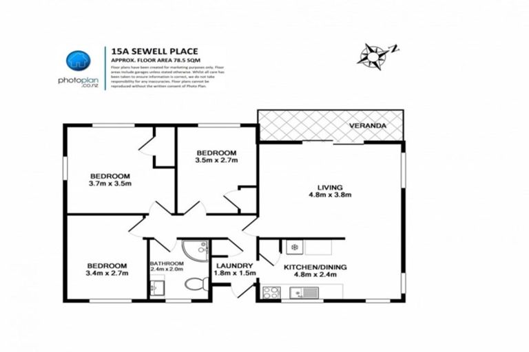 Photo of property in 15a Sewell Place, Leamington, Cambridge, 3432