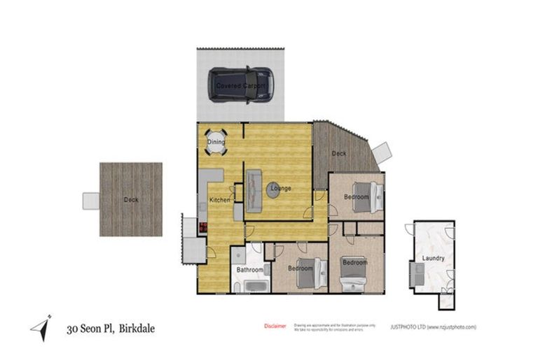 Photo of property in 30 Seon Place, Birkdale, Auckland, 0626