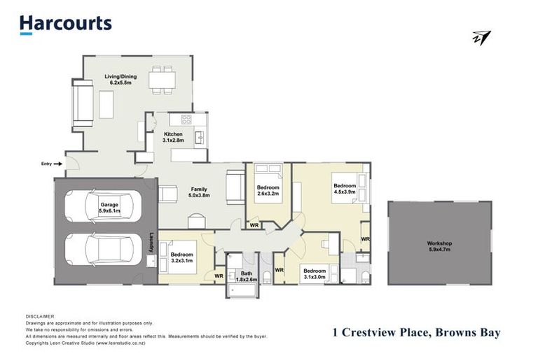 Photo of property in 1 Crestview Place, Browns Bay, Auckland, 0630