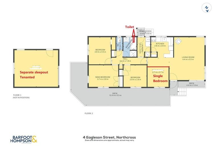 Photo of property in 4 Eagleson Street, Northcross, Auckland, 0632