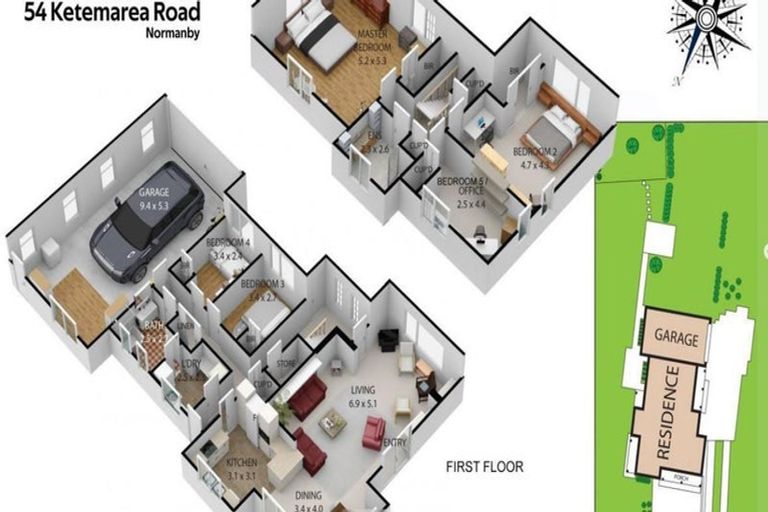 Photo of property in 54 Ketemarae Road, Normanby, Hawera, 4614