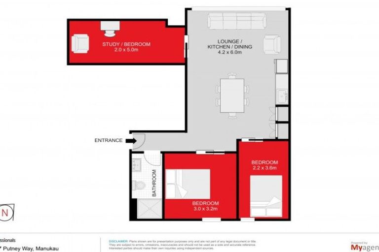 Photo of property in Twin Towers, 302/17 Putney Way, Manukau, Auckland, 2104