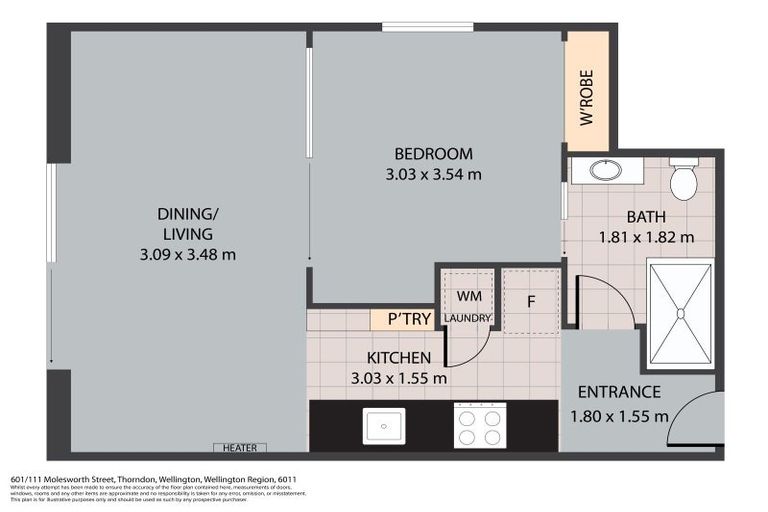 Photo of property in Frame Apartments, 601/111 Molesworth Street, Thorndon, Wellington, 6011