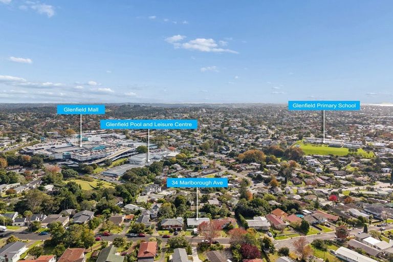 Photo of property in 34 Marlborough Avenue, Glenfield, Auckland, 0629