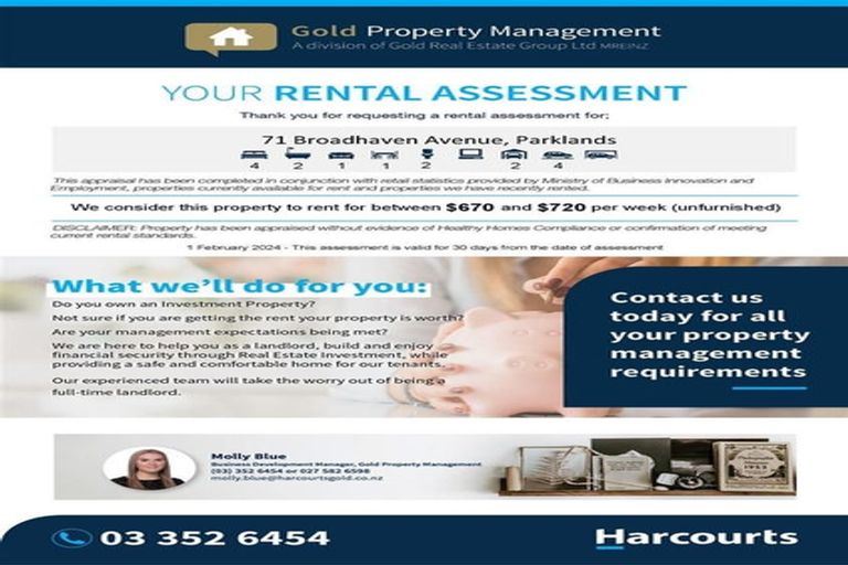 Photo of property in 71 Broadhaven Avenue, Parklands, Christchurch, 8083