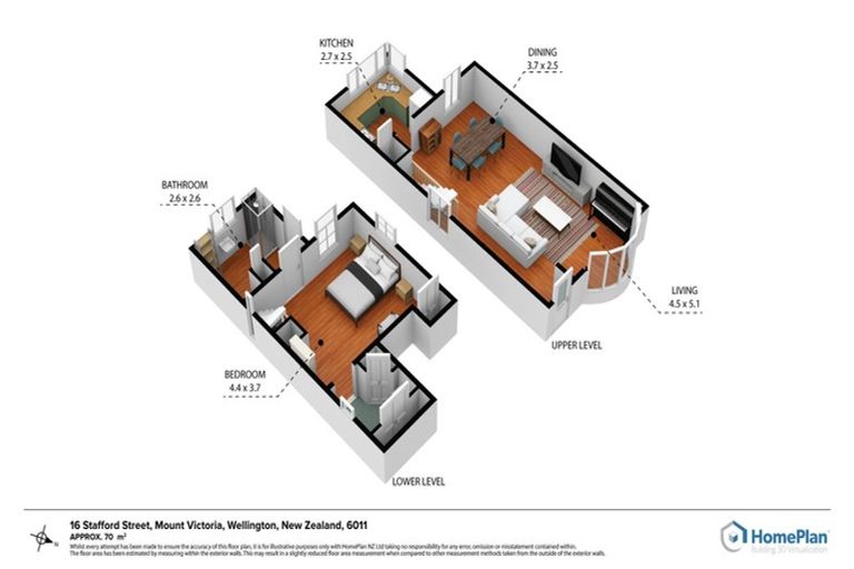 Photo of property in 16 Stafford Street, Mount Victoria, Wellington, 6011