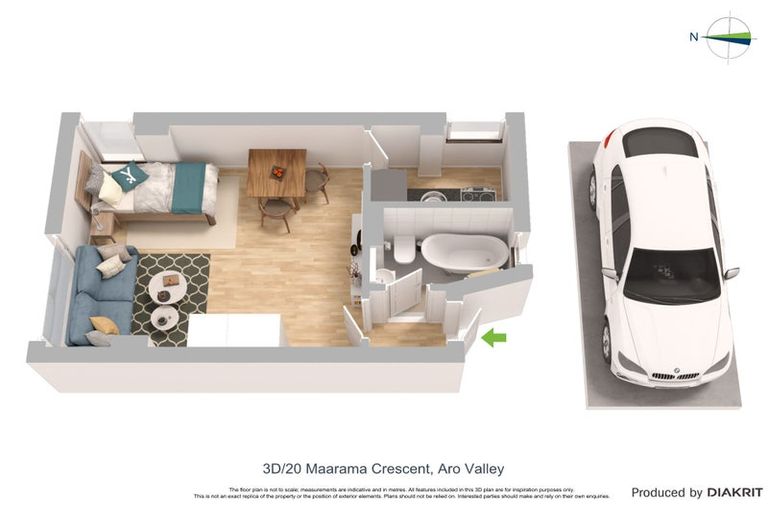 Photo of property in Fairmont Flats, 3d/20 Maarama Crescent, Aro Valley, Wellington, 6021