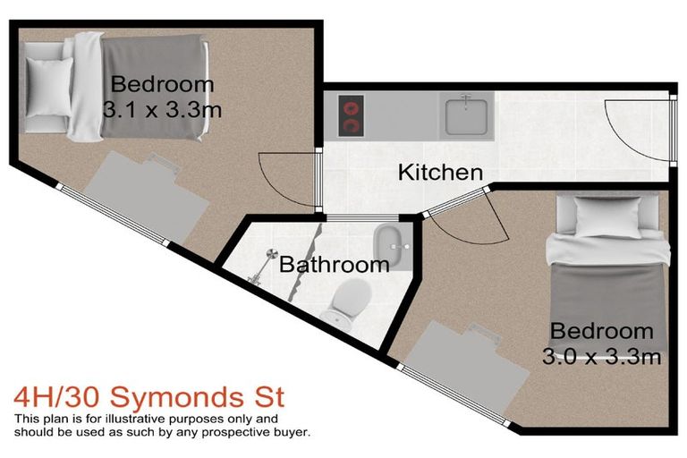 Photo of property in Princeton Apartments, 4h/30 Symonds Street, Grafton, Auckland, 1010