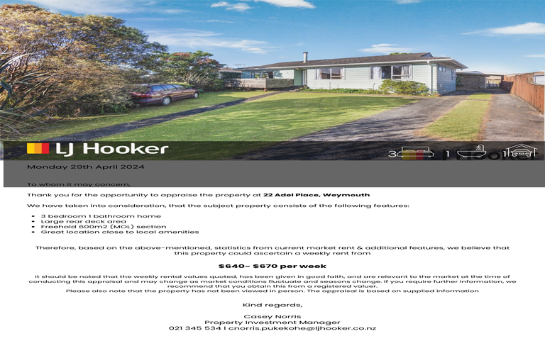 Photo of property in 22 Adel Place, Weymouth, Auckland, 2103