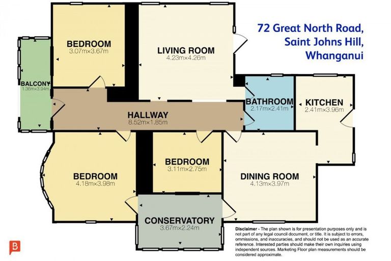 Photo of property in 72 Great North Road, Saint Johns Hill, Whanganui, 4500