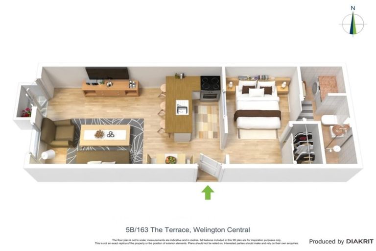 Photo of property in Terrace Heights Apartments, 5b/163 The Terrace, Wellington Central, Wellington, 6011