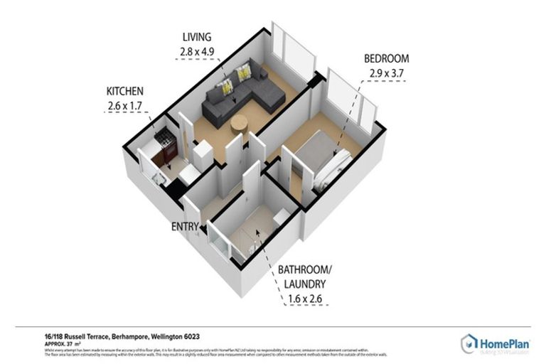 Photo of property in Beresford Apartments, 16/118 Russell Terrace, Berhampore, Wellington, 6023