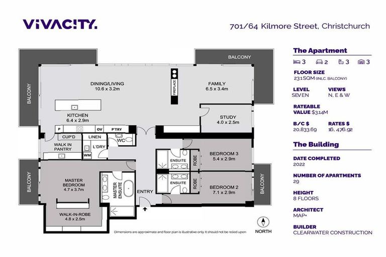Photo of property in 701/64 Kilmore Street, Christchurch Central, Christchurch, 8013