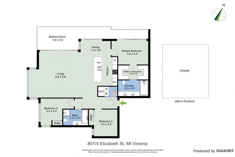 Photo of property in Alpha Apartments, 801/4 Elizabeth Street, Mount Victoria, Wellington, 6011