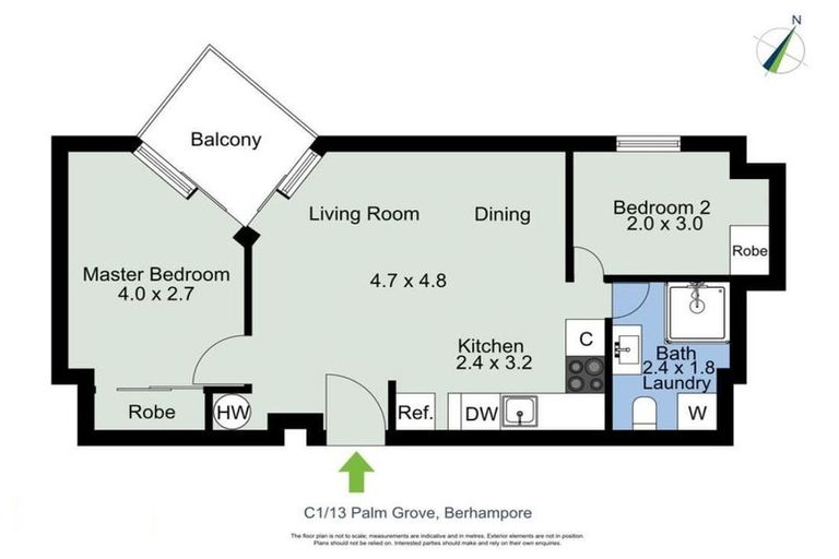 Photo of property in Palm Grove Apartments, 1/13c Palm Grove, Berhampore, Wellington, 6023