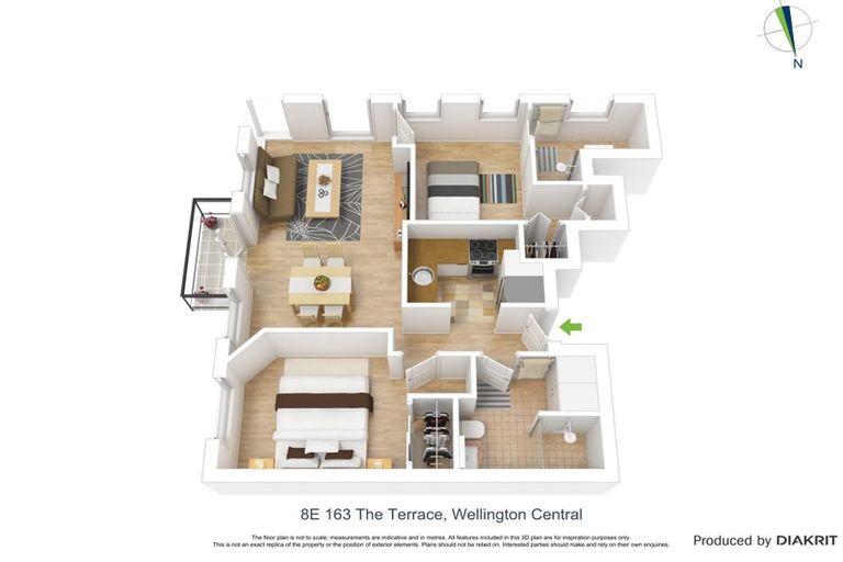 Photo of property in Terrace Heights Apartments, 8e/163 The Terrace, Wellington Central, Wellington, 6011
