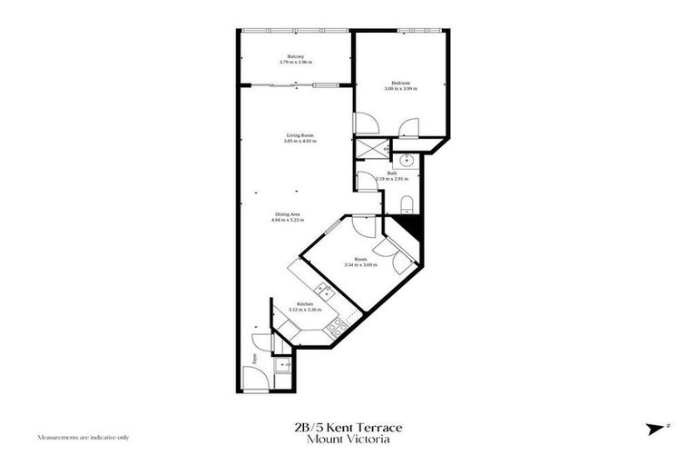 Photo of property in 2b/5 Kent Terrace, Mount Victoria, Wellington, 6011