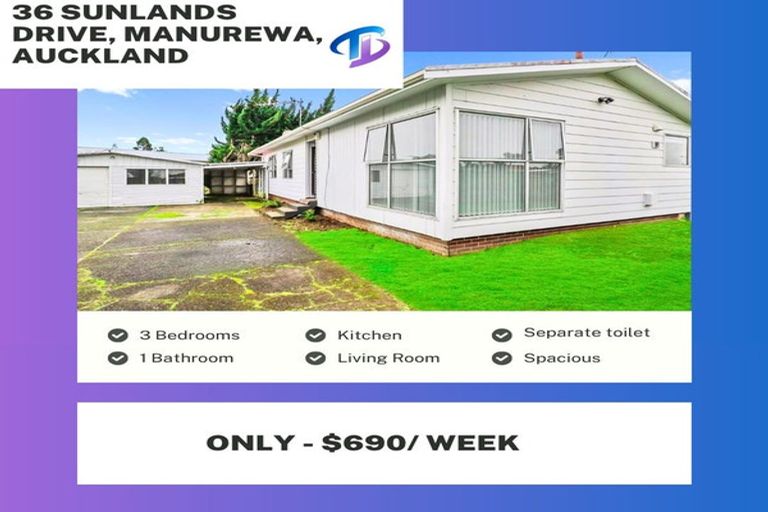 Photo of property in 36 Sunlands Drive, Manurewa, Auckland, 2102