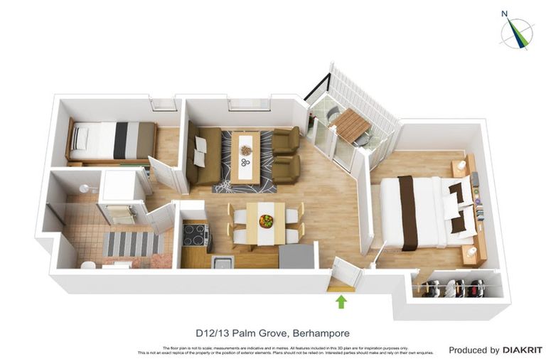 Photo of property in Palm Grove Apartments, 12/13d Palm Grove, Berhampore, Wellington, 6023