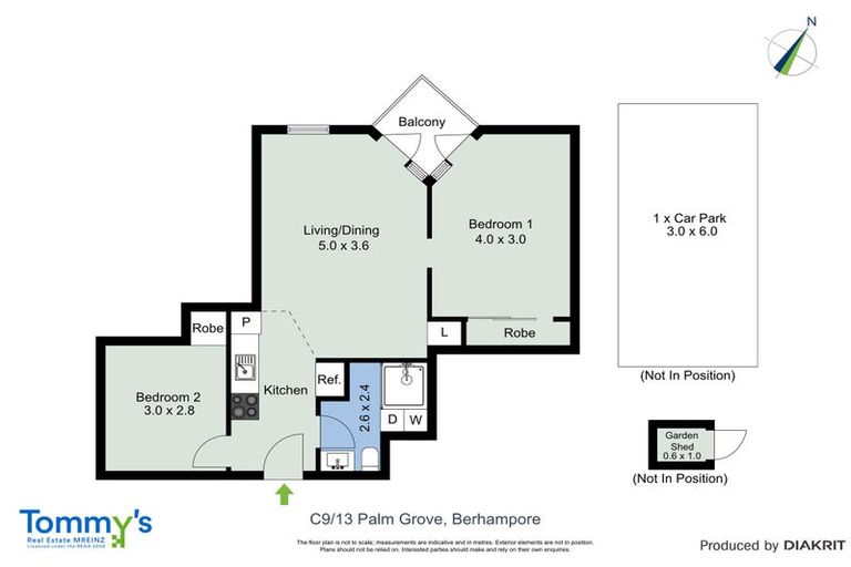 Photo of property in Palm Grove Apartments, 9/13c Palm Grove, Berhampore, Wellington, 6023