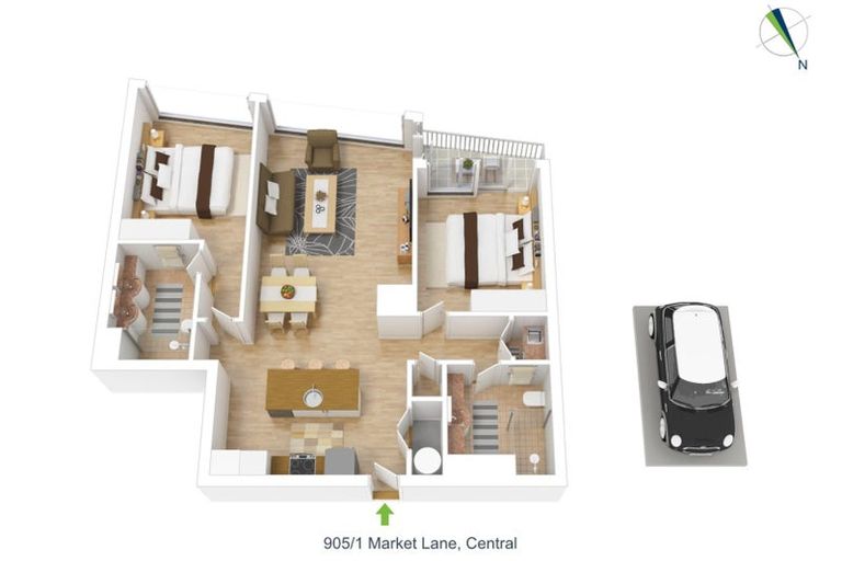 Photo of property in 905/1 Market Lane, Wellington Central, Wellington, 6011